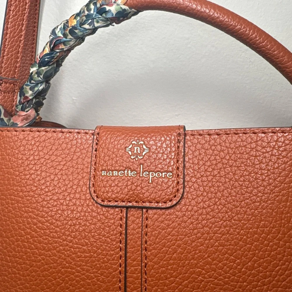 Nanette Lepore Orange Leather Shoulder Bag - Picture 3 of 11